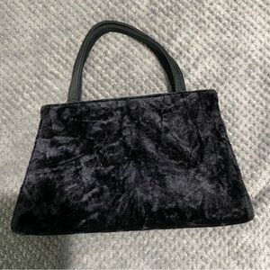 Elegant Black Velvet Handbag